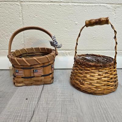 Dark colored wicker baskets