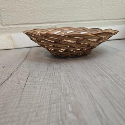 Dark colored wicker baskets