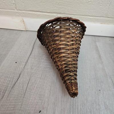 Dark colored wicker baskets