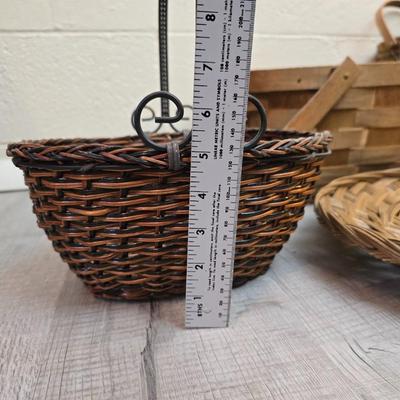 Dark colored wicker baskets