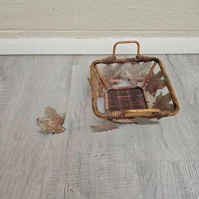 Dark colored wicker baskets