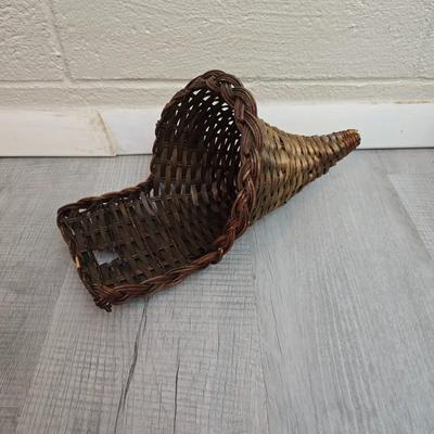 Dark colored wicker baskets