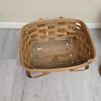 Dark colored wicker baskets