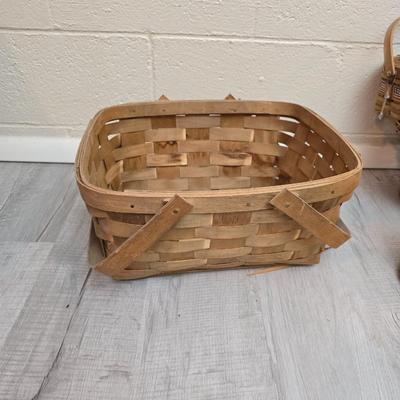 Dark colored wicker baskets