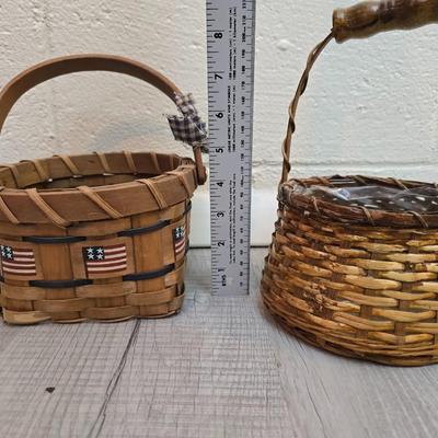 Dark colored wicker baskets
