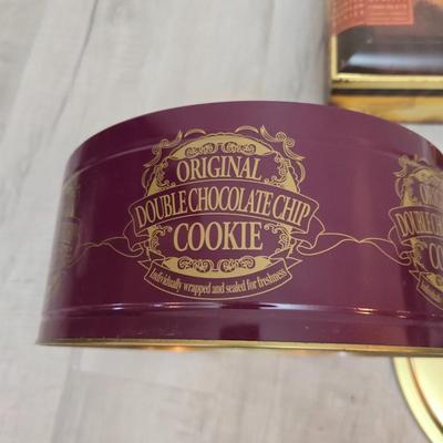 Collection of metal tins - Many with really neat country / farm scenes on them - some vintage