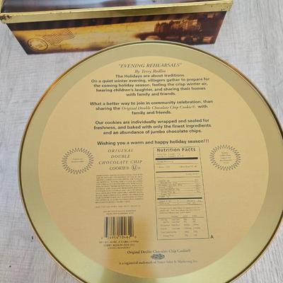 Collection of metal tins - Many with really neat country / farm scenes on them - some vintage