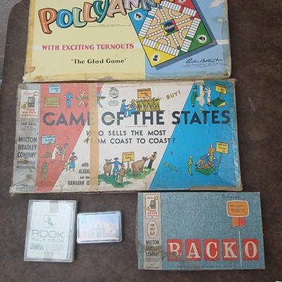 Vintage board games - Pollyanna - Game of the United States - Rook - Rack o