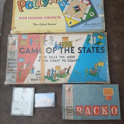 Vintage board games - Pollyanna - Game of the United States - Rook - Rack o
