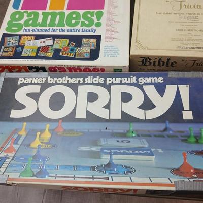 Board games - LIFE - 71 games in one box - Sorry & Bible trivia