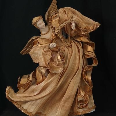 Collection of Angels - Willow tree angels and a large doily