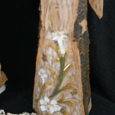 Collection of Angels - Willow tree angels and a large doily