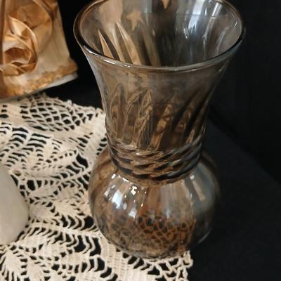 Collection of Angels - Willow tree angels and a large doily