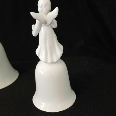 Two porcelain angel bells and a porcelain angel figure - Enesco - 50% Fine bone china -
