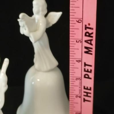 Two porcelain angel bells and a porcelain angel figure - Enesco - 50% Fine bone china -