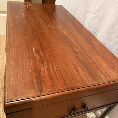 Wooden Coffee Table With Storage & Iron Frame (BLR-MG)