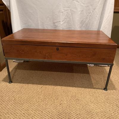 Wooden Coffee Table With Storage & Iron Frame (BLR-MG)