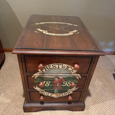 Golf Themed Three Drawer End Table (BLR-MG)