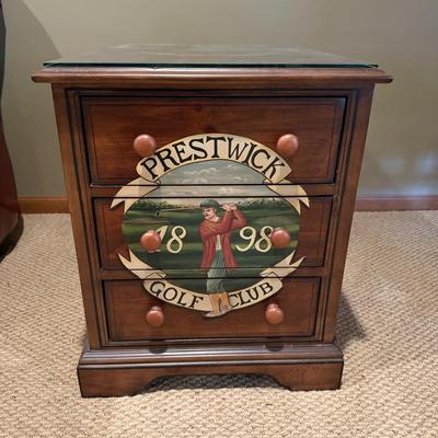 Golf Themed Three Drawer End Table (BLR-MG)