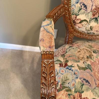 Louis XV Style Chair With Floral Design Fabric (BPR-MG)