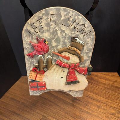 Snowman Sled Wall Decor