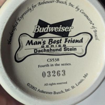 Handcrafted Budweiser "Man's Best Friend" Dachshund Stein
