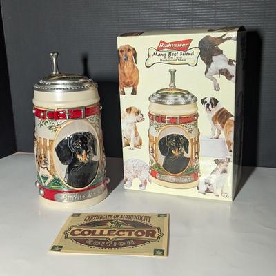 Handcrafted Budweiser "Man's Best Friend" Dachshund Stein