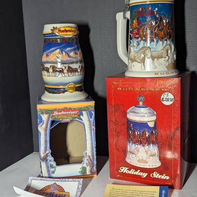 Handcrafted "Holiday In The Mountains" 2000 Stein & 2005 Holiday Stein Signature Edition #3