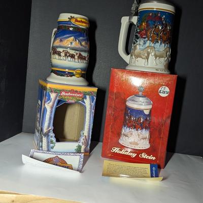Handcrafted "Holiday In The Mountains" 2000 Stein & 2005 Holiday Stein Signature Edition #3
