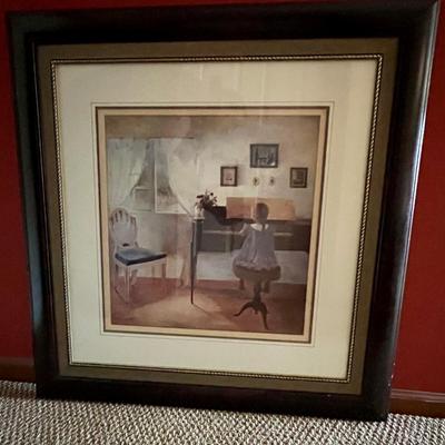 Large Framed Print of Young Girl Playing Piano (BPR-RG)