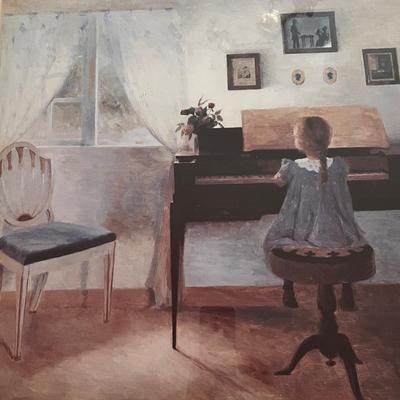 Large Framed Print of Young Girl Playing Piano (BPR-RG)