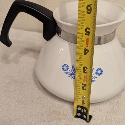 Sale Photo Thumbnail #1130: corning ware blue cornflower 6 cup teapot /coffee pot