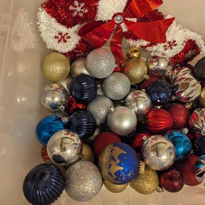 Sale Photo Thumbnail #1190: Tub full of Christmas ornaments