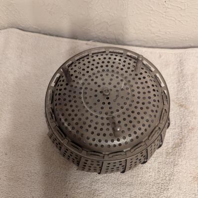 Sale Photo Thumbnail #1226: vintage metal steamer basket- stainless steel