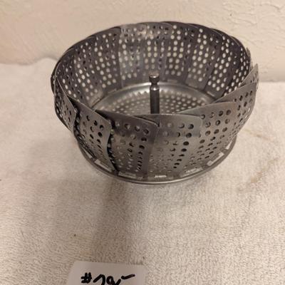 Sale Photo Thumbnail #1225: vintage metal steamer basket- stainless steel