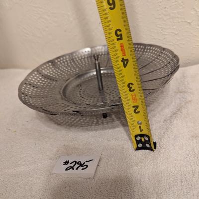 Sale Photo Thumbnail #1228: vintage metal steamer basket- stainless steel