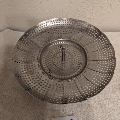 Sale Photo Thumbnail #1221: vintage metal steamer basket- stainless steel