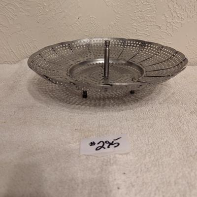 Sale Photo Thumbnail #1222: vintage metal steamer basket- stainless steel