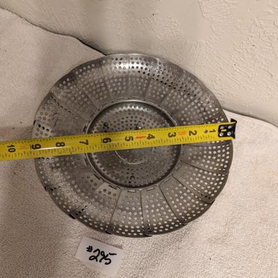 Sale Photo Thumbnail #1227: vintage metal steamer basket- stainless steel