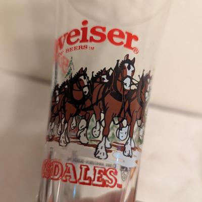 Sale Photo Thumbnail #1239: Budweiser Clydesdale pilsner pint glasses