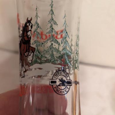 Sale Photo Thumbnail #1240: Budweiser Clydesdale pilsner pint glasses