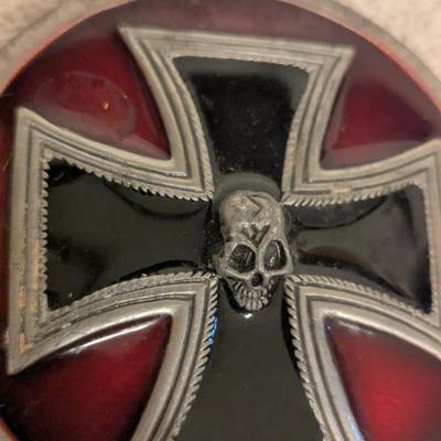 Sale Photo Thumbnail #1258: skull iron cross belt buckle