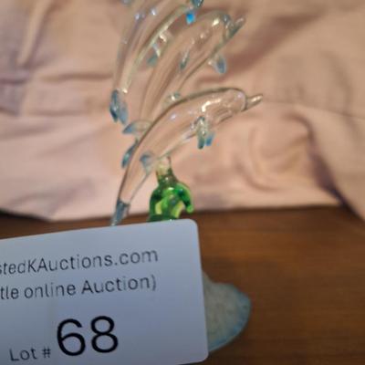 Sale Photo Thumbnail #310: Glass baron dolphins with baby in sea grass