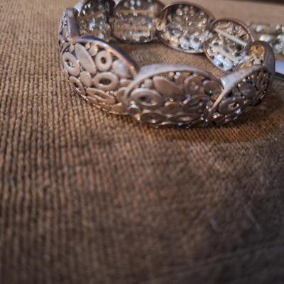 Sale Photo Thumbnail #416: 2 bracelets and one brooch