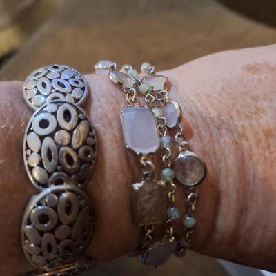Sale Photo Thumbnail #419: 2 bracelets and one brooch