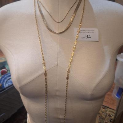 Sale Photo Thumbnail #438: None of these are fine jewelry- the herringbone necklace is marked 18k but it's a fake- it sticks to magnet