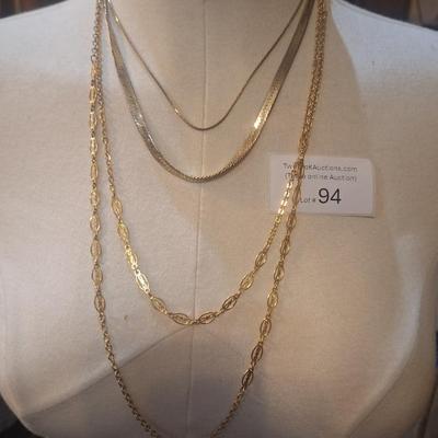 Sale Photo Thumbnail #437: None of these are fine jewelry- the herringbone necklace is marked 18k but it's a fake- it sticks to magnet