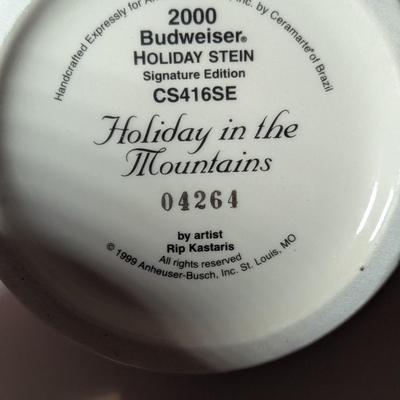 Handcrafted "Holiday In The Mountains" 2000 Stein & 1997 Home For The Holidays Stein #5