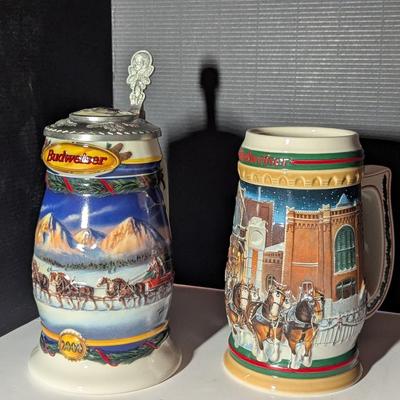 Handcrafted "Holiday In The Mountains" 2000 Stein & 1997 Home For The Holidays Stein #5