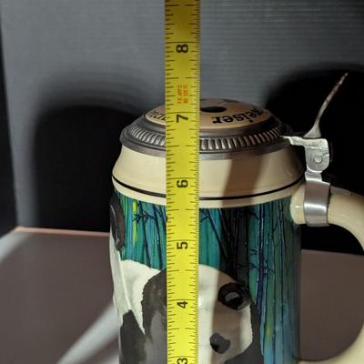 Handcrafted Endangered Species Steins "Asian Tiger" & "Giant Panda"